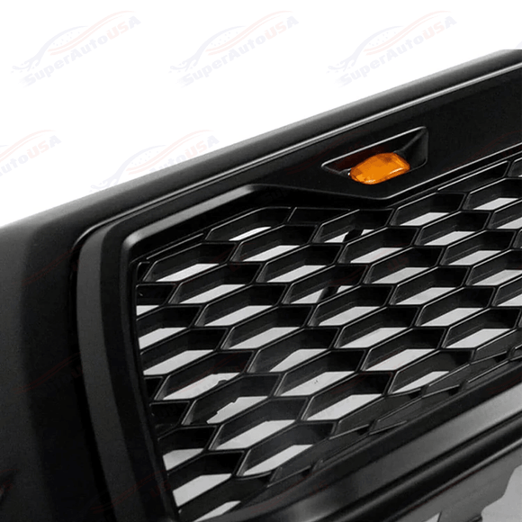 Para Toyota Tacoma 2012-15 Parrilla delantera negra mate con luces LED 