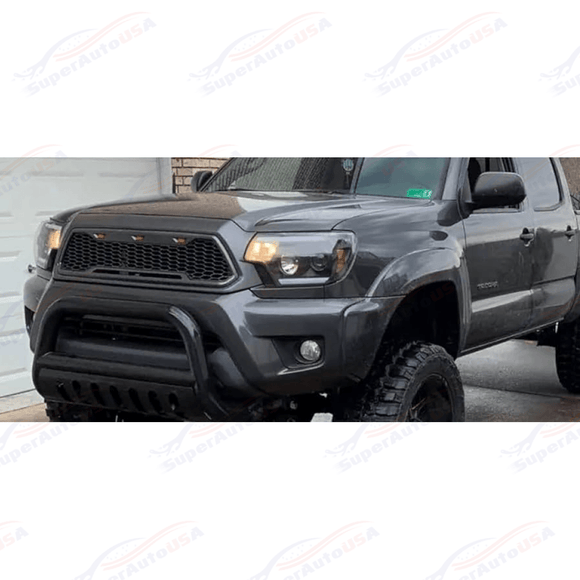 Para Toyota Tacoma 2012-15 Parrilla delantera negra mate con luces LED 