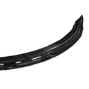 Detailed close-up of the mirror-finish gloss black clear coat on the SuperAutoUSA 1-piece front lip splitter
