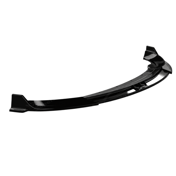 Direct front-facing view highlighting the seamless 1-piece low-profile stance of the SuperAutoUSA VTEN front lip on the redesigned Model 3