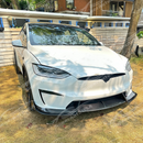 Full front view of a 2022 Tesla Model X with new SuperAutoUSA front lip