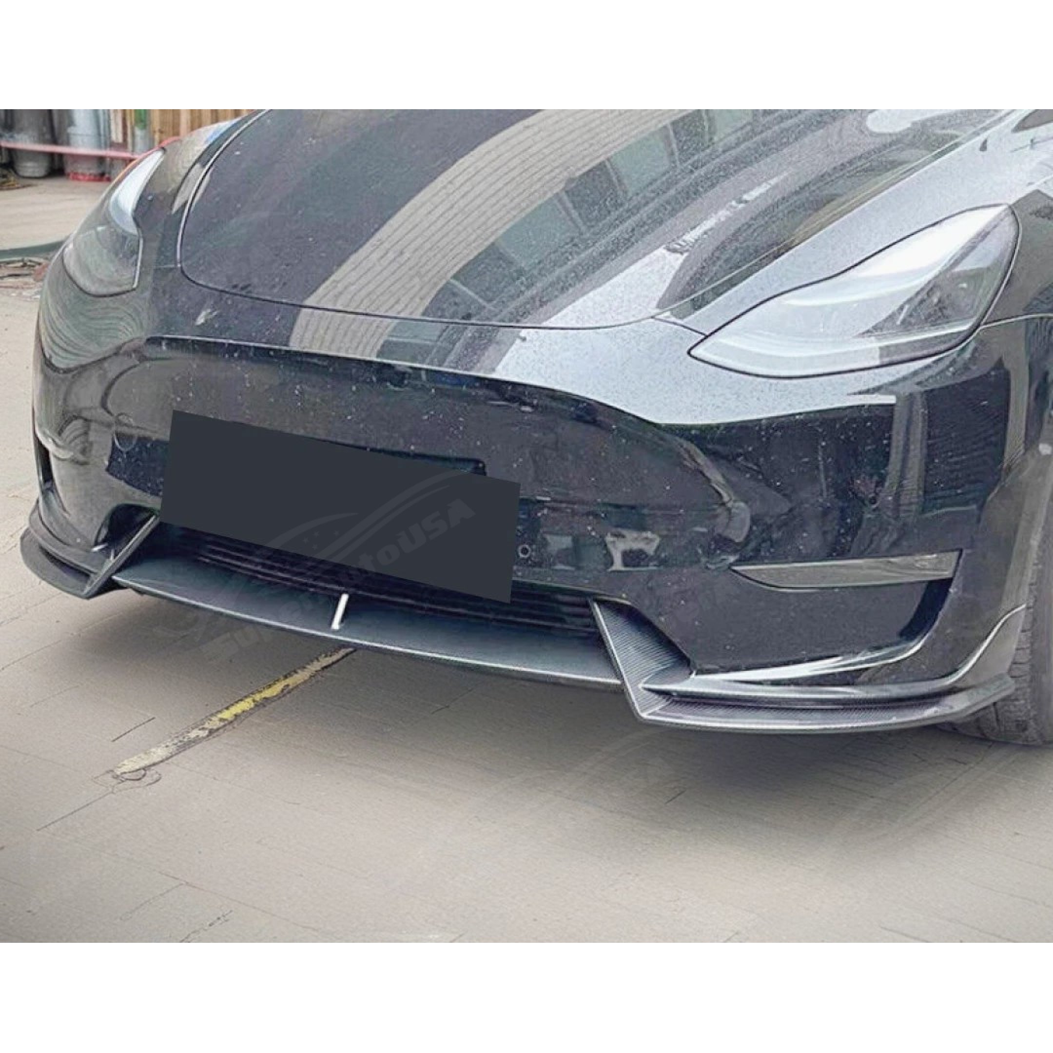 For Tesla Model Y 2017-2025 Pure Carbon Fiber Front Splitter Lip Spoiler