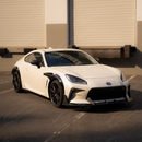 Precision fitment and wrap-around corner alignment of the carbon lip on a 2024 GR86 bumper