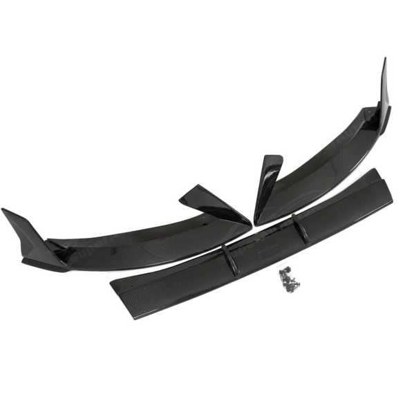 View of the stainless steel bolts and washers included for a secure carbon lip installation