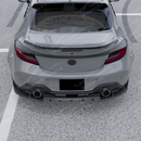 Back perspective highlighting the aerodynamic upward-swept profile of the carbon print GT-style diffuser.