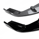 Visual comparison between gloss black and carbon print GT-style rear bumper diffusers.