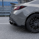 GT-style gloss black rear bumper diffuser kit installed on a 2022 Toyota GR86.