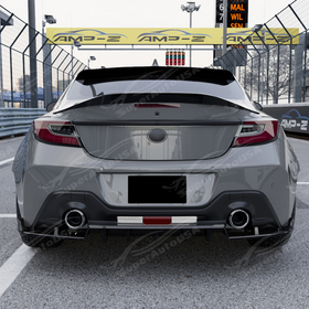 Direct rear-facing view of the aerodynamic GT-style diffuser for 2022-2026 BRZ/GR86.