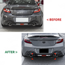 The completed high-performance rear-end look of a 2026 Toyota GR86 with a full V-style diffuser.