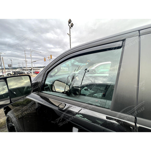 Fit 2019-2025 Ram 1500 Crew Cab In-Channel Vent Window Visors Rain Sun Wind Guards Shade Deflectors