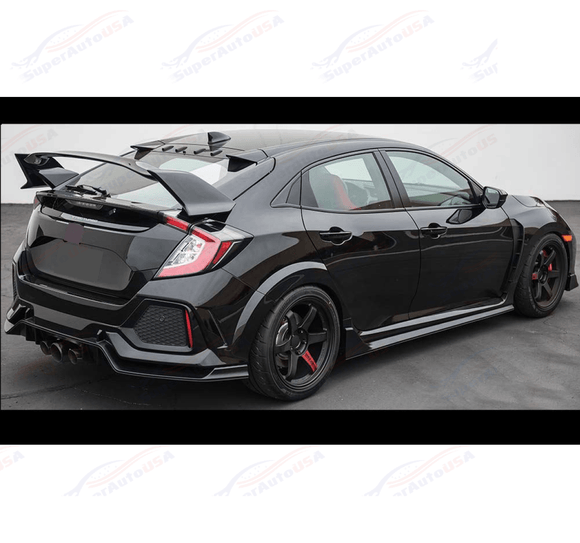For 2017-2021 Honda Civic Hatchback Type-R Look Rear Bumper Garnish W ...