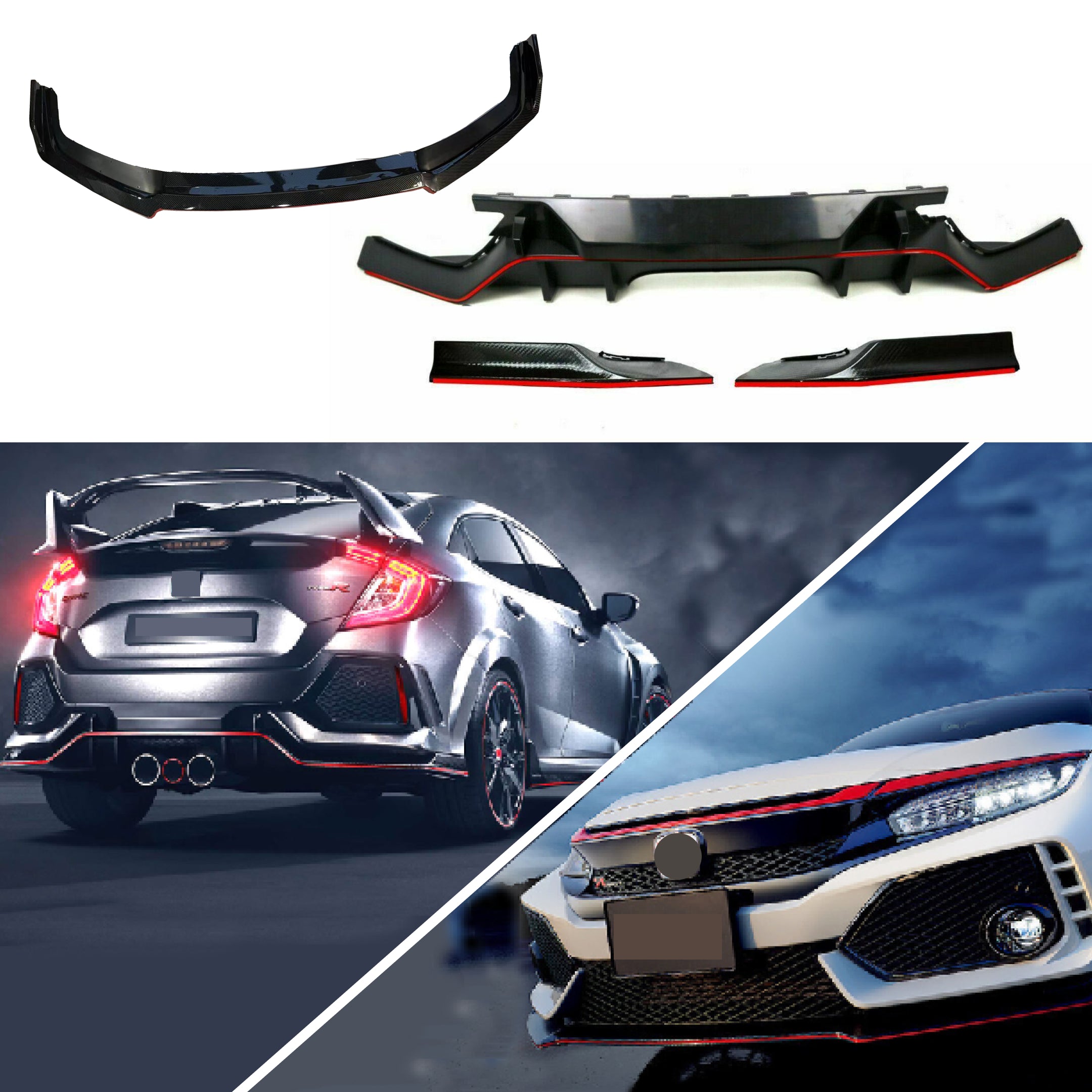 Body Kits - Type R Style Fits 2016-2021 Honda Civic