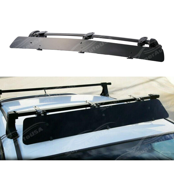 Universally mount fit rooftop 43" crossbar wind fairing air deflector kit