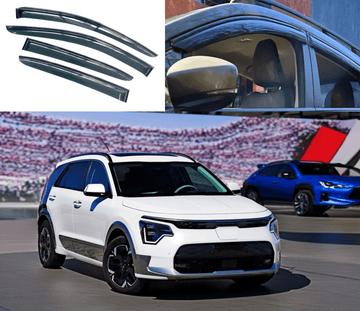 Se adapta a Niro 2023-2024, molduras de fibra de carbono, protectores contra la lluvia y viseras para ventanas 
