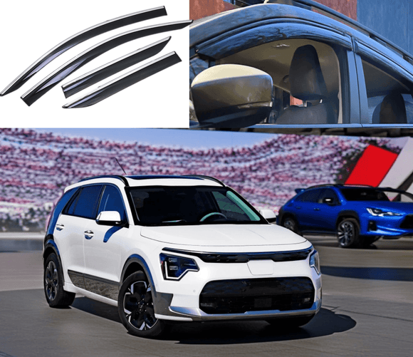 Chrome Trim Rain Guards Window Visors Fits 2023-2024 Niro