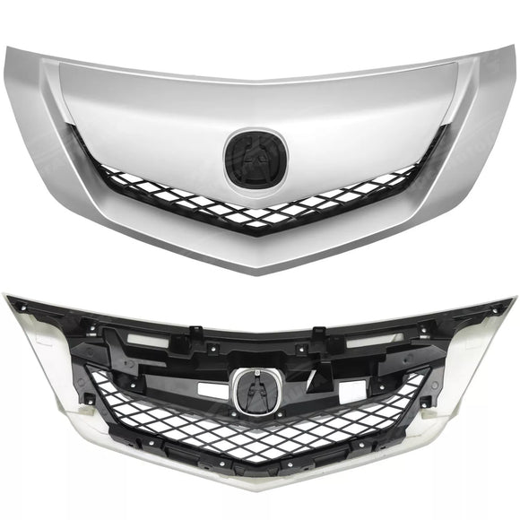 Silver painted ornamental grille for 2009 -2011 Acura TL front bumper by SuperAutoUSA
Product Picture with Front and Rear views