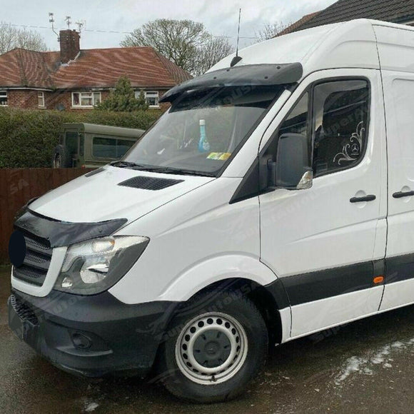 For 2019-2024 Mercedes Sprinter W907 Gloss Black Hood Bug Stone Deflector