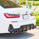 For BMW G20 LCI 3 Series 2023-2026 Gloss Black LED Brake Light Rear Bumper Diffuser-5