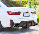 For BMW G20 LCI 3 Series 2023-2026 Gloss Black LED Brake Light Rear Bumper Diffuser-6
