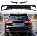 Difusor trasero negro brillante compatible con BMW G20 2019-2022 con luz de freno LED y divisores de esquina -15