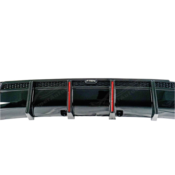 Difusor trasero negro brillante compatible con BMW G20 2019-2022 con luz de freno LED y divisores de esquina 