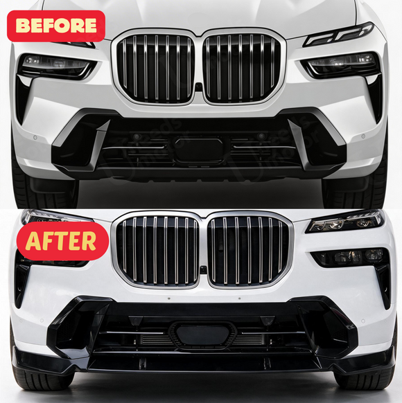 Se adapta a BMW Serie 5 G30 2017-2023 Faldones laterales de carrocería en negro brillante Divisores debajo de los alerones Panel basculante Labios de extensión inferiores 