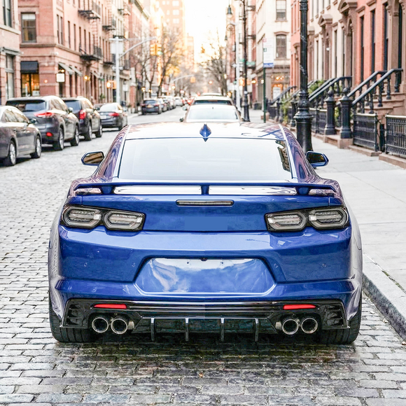 Carbon Fiber Print Rear Bumper Diffuser Lip For 2016-2024 Chevrolet Camaro