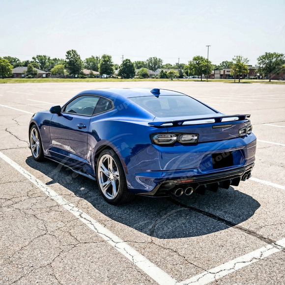 Carbon Fiber Print Rear Bumper Diffuser Lip For 2016-2024 Chevrolet Camaro