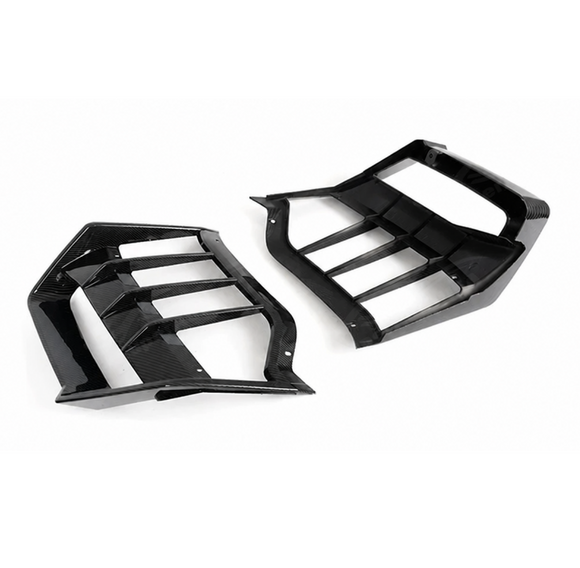 For 2020-2027 Corvette C8 Z51 Stingray 2 Pieces Gloss Black Rear Bumper Diffuser Spoiler