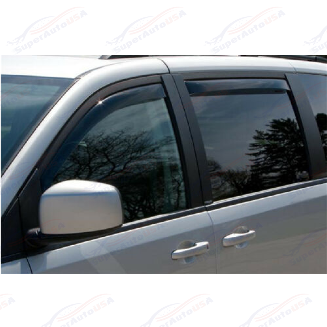 Fit 2008-2020 Dodge Grand Caravan In-Channel Vent Window Visors Rain Sun Wind Guards Shade Deflectors - 0
