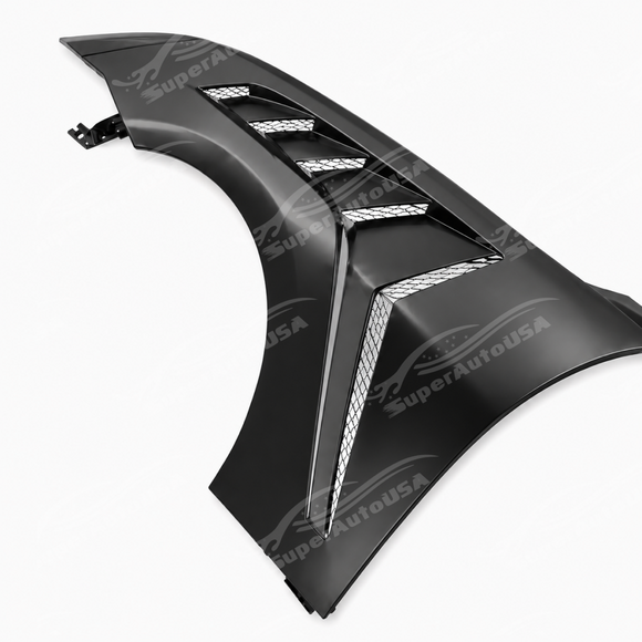 For 2018-2023 Ford Mustang GTD Style Vented Body Fender Stainless Steel