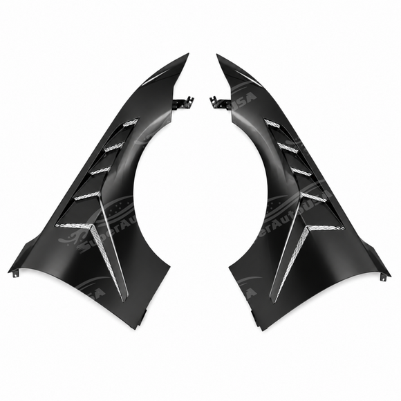 For 2018-2023 Ford Mustang GTD Style Vented Body Fender Stainless Steel