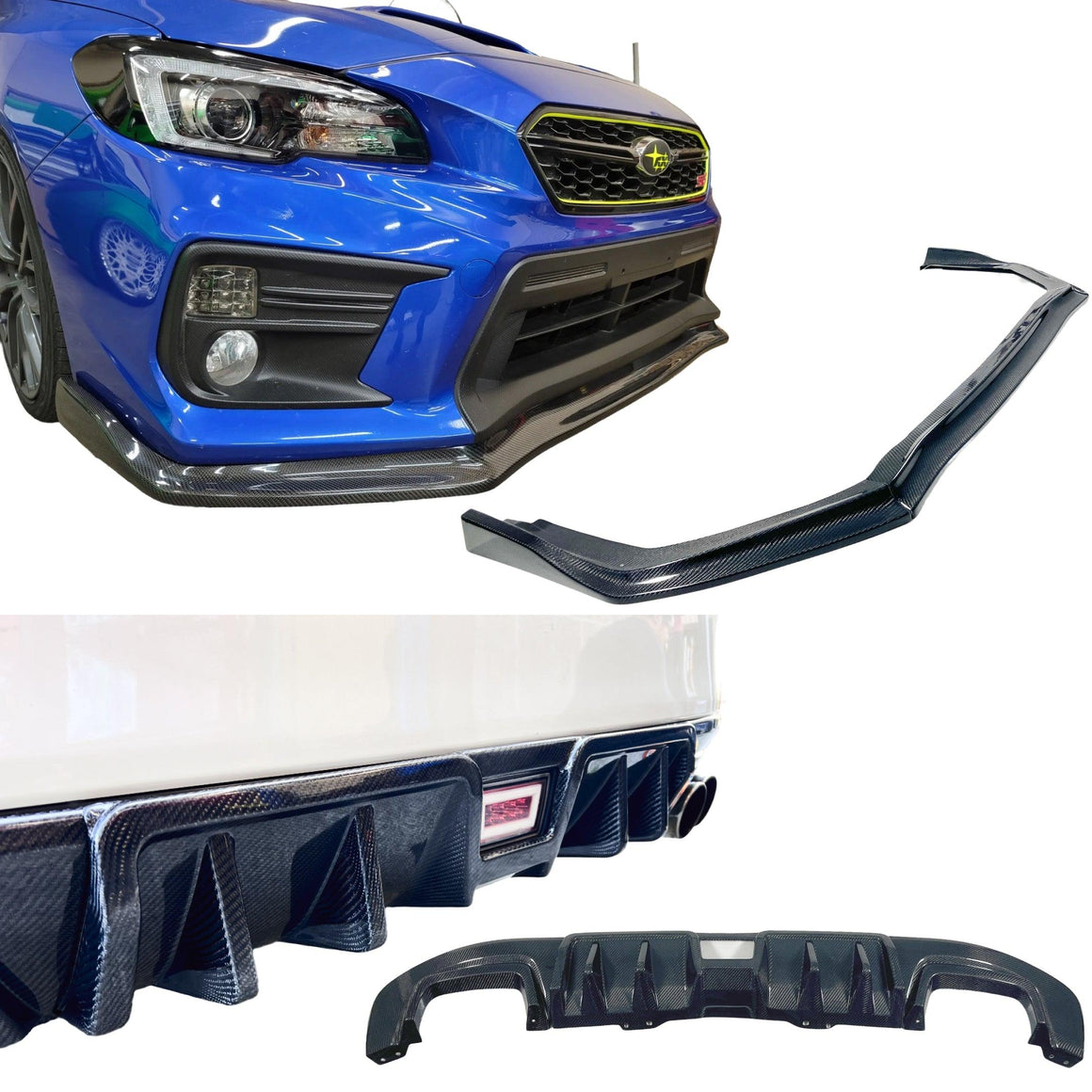 Wrx Rear Window Diffuser Front Splitter & Rear Diffusers For Subaru Impreza WRX STI 2015-2021 ...