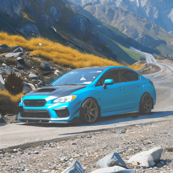 PU Front Splitter Spoiler Lip Black Fits Subaru WRX STI (2015-2021)