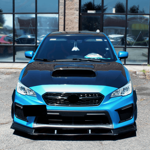 PU Front Splitter Spoiler Lip Black Fits Subaru WRX STI (2015-2021)