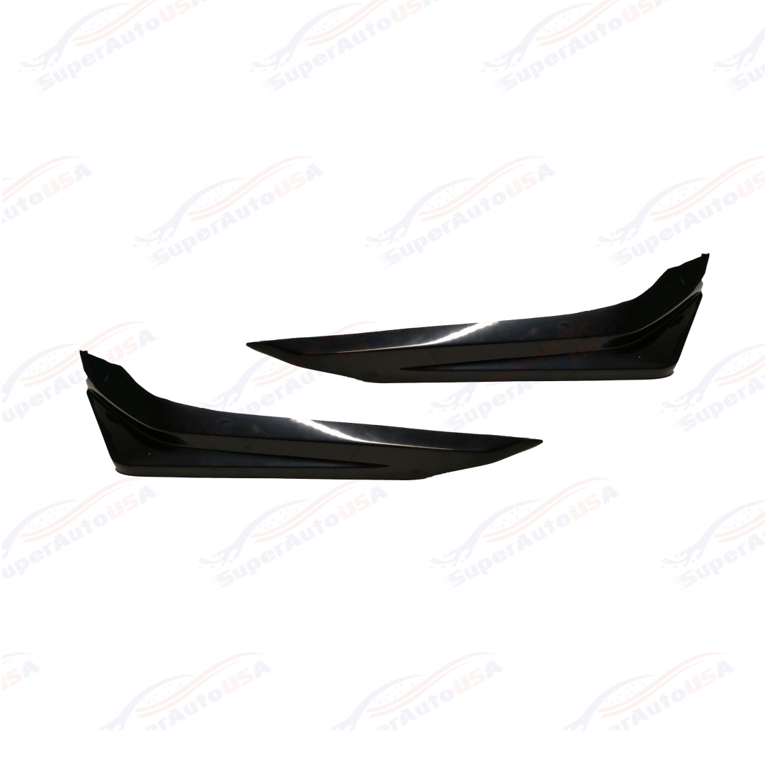 Compatible con Honda Civic 2022-2023 parachoques delantero LIP esquinas laterales divisores de delantal (negro brillante) - 0