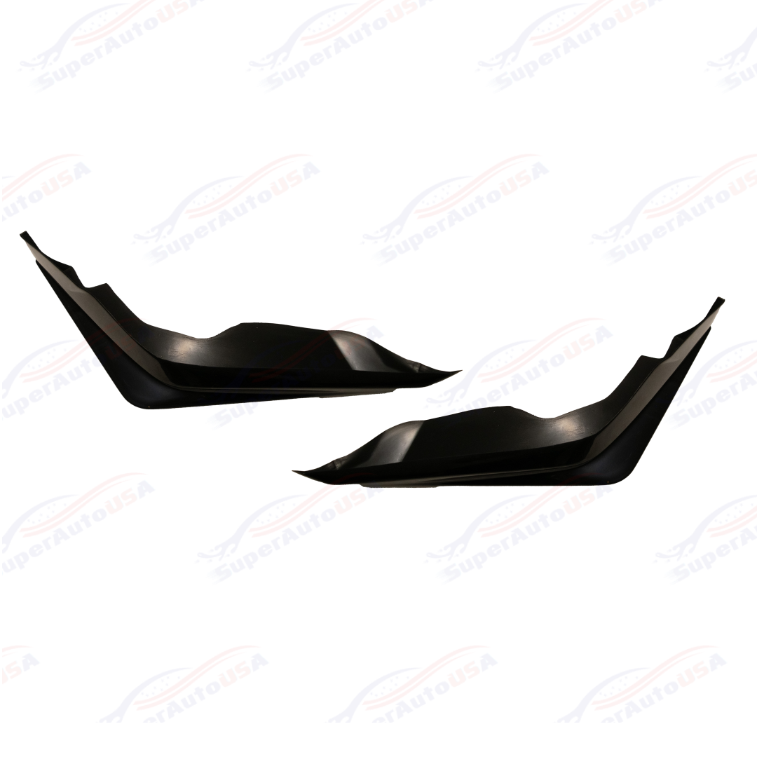 Compatible con Honda Civic 2022-2023 parachoques delantero LIP esquinas laterales divisores de delantal (negro brillante)