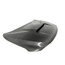 Profile shot capturing the sleek lines and high-quality finish of the Real Carbon Fiber Front Engine Hood on Fits 2022-2024 Subaru WRX, enhancing both aesthetics and functionality