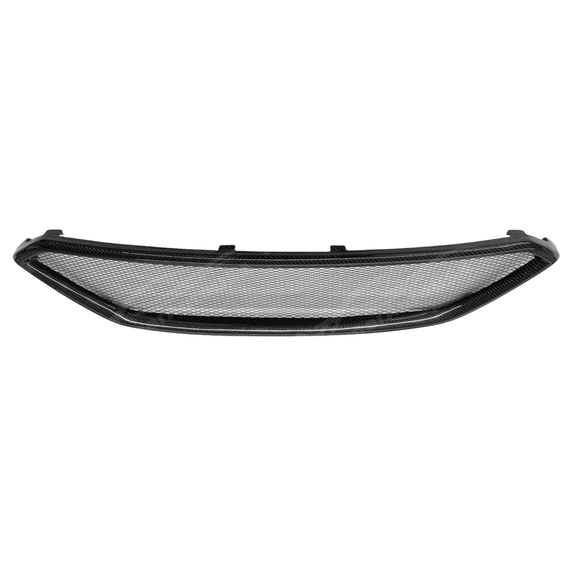 Front end of the 2022-24 Subaru WRX STI, featuring a car front grille in sporty style carbon fiber, adding a touch of luxury and sportiness