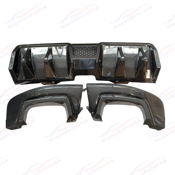 Fits For 2015-2021 Subaru WRX STI Rear Bumper Lip Spoiler Diffuser (Gloss Black or Carbon Fiber Print)