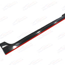 Se adapta al kit de carrocería de faldones laterales estilo JDM negro Subaru WRX STI 15-21 con molduras rojas-4