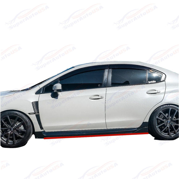 Se adapta al kit de carrocería de faldones laterales estilo JDM negro Subaru WRX STI 15-21 con molduras rojas