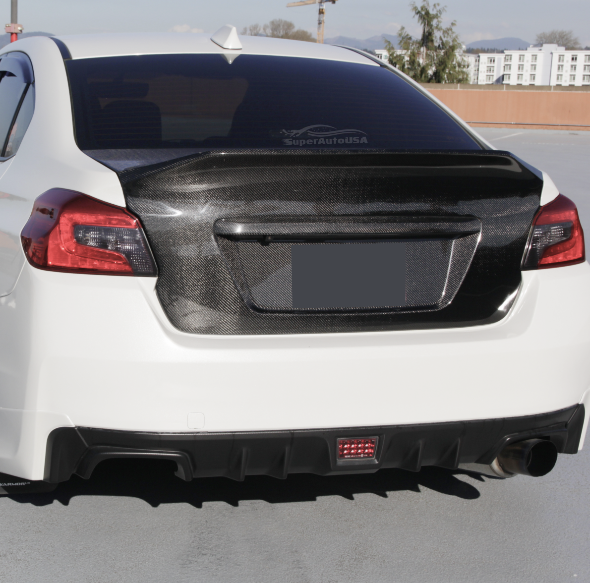 Rear Trunk Lid in Real Carbon Fiber for 2016 Subaru WRX STI