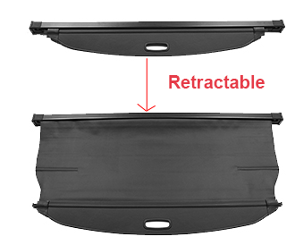 Se adapta a Infiniti QX50 2019-2020, cubierta de carga retráctil para baúl trasero y red gratuita (negra) 