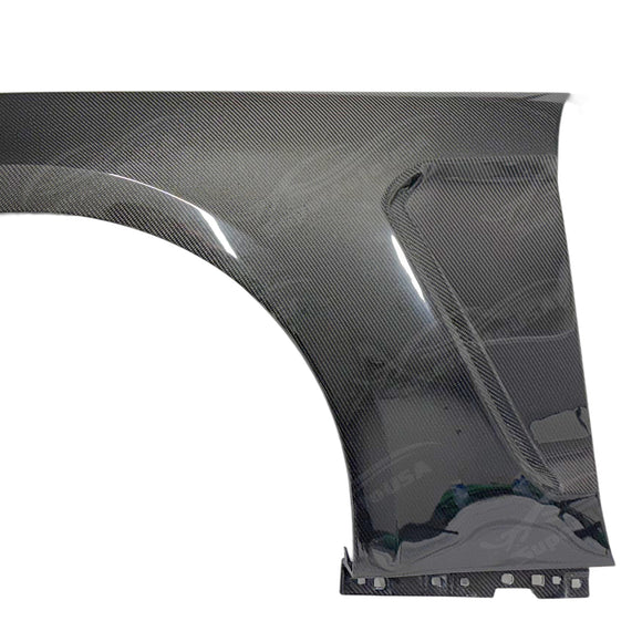 SuperAutoUSA real carbon fiber body fender set for 2021 Ford Mustang GT350.

