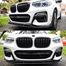 Fits 2018-2023 BMW X3 G01 Gloss Black/ Carbon Fiber Print Front Bumper Lip Spoiler-2