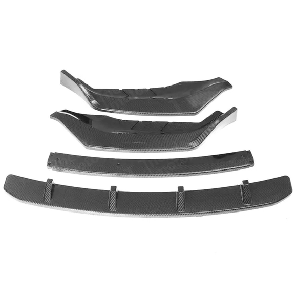 Fits 2018-2023 BMW X3 G01 Gloss Black/ Carbon Fiber Print Front Bumper Lip Spoiler