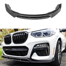 Fits 2018-2023 BMW X3 G01 Gloss Black/ Carbon Fiber Print Front Bumper Lip Spoiler-1