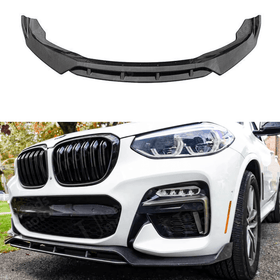 Fits 2018-2023 BMW X3 G01 Gloss Black/ Carbon Fiber Print Front Bumper Lip Spoiler