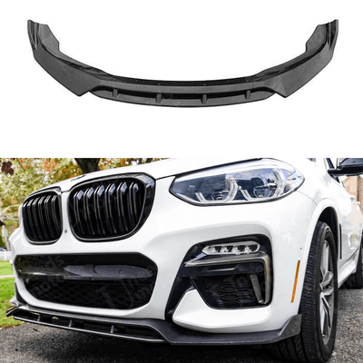 Fits 2018-2023 BMW X3 G01 Gloss Black/ Carbon Fiber Print Front Bumper Lip Spoiler